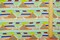 Green-Ivory-Multi Rayon Geometric Printed Voile Woven Fabric By the Yard